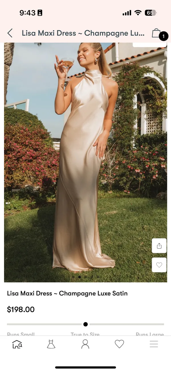 Show Me Your Mumu Lisa Maxi Dress Champagne Luxe Satin - Image 3