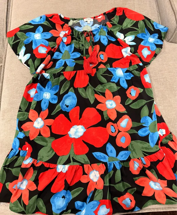 Umgee floral puff sleeve dress - Image 2