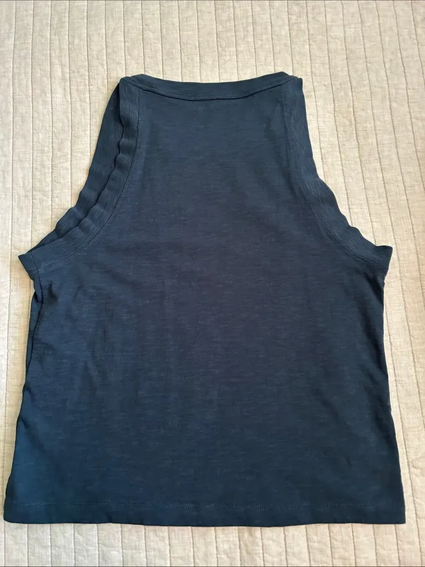 J. Crew organic slub, cotton, high neck tank top washed blue S - Image 6