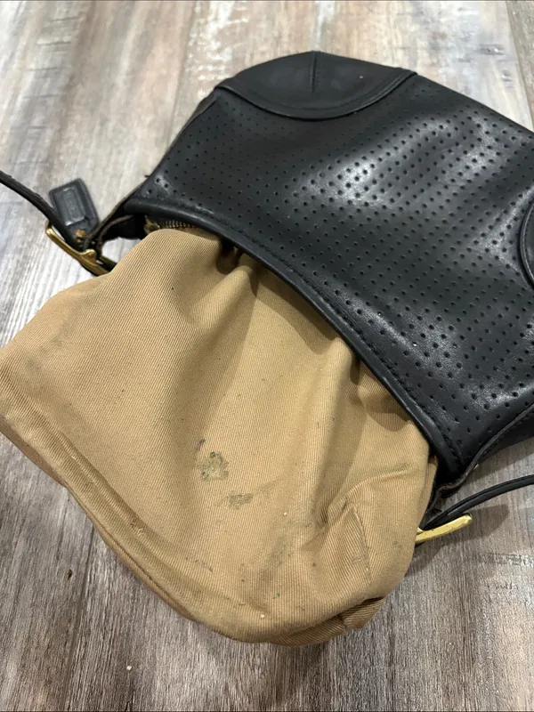 COACH VINTAGE 2000-Perforated leather mini hobo bag-Serial number J0D-9217 - Image 8