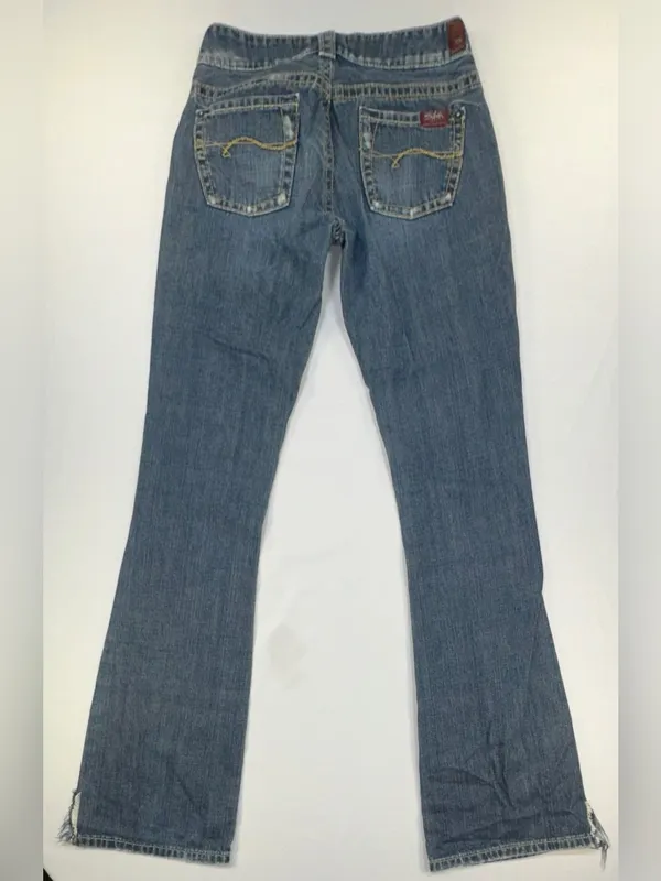Silver Jeans Women's Distressed Bootcut Blue Denim Jeans Raw Hem Size 26 - Image 11