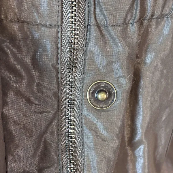 Liz Claiborne Lightweight Utility Jacket Women's L Metallic Brown Zip Snap Waist - Image 8