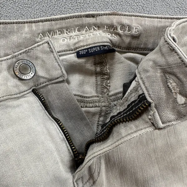 American Eagle Jeans Womens 2 Short Gray Jeggings Ankle Low Stretch Rolled Cuffs - Image 3