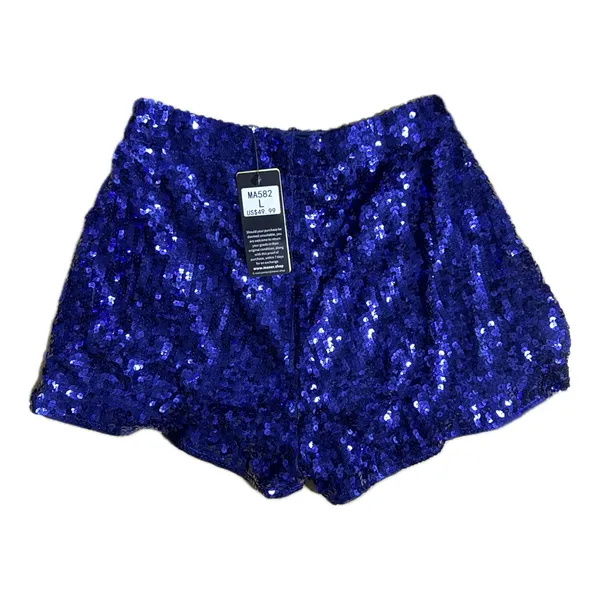 NWT MANER‎ Women’s High Waisted Sparkly Sequin Party Shorts - Large - Image 5