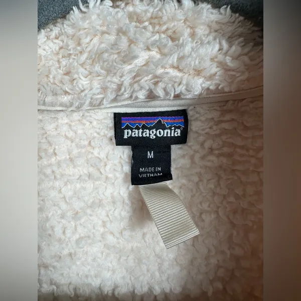 Patagonia Los Gatos‎ 1/4 Zip Fleece Women M Cream Sherpa Pullover - Image 8
