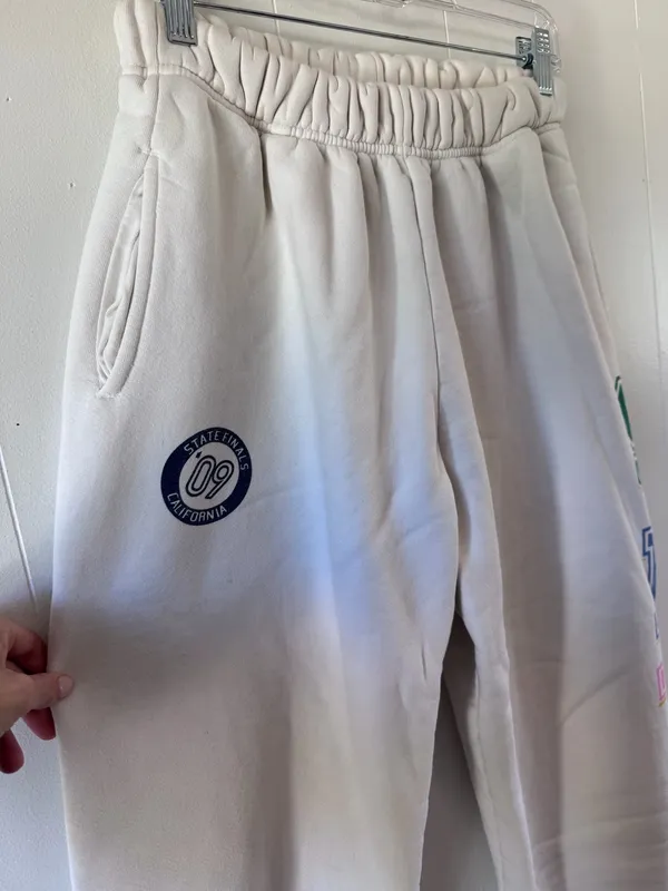 SET ACTIVE Logo Sweatpants Cream Multicolor Size Medium - Image 4