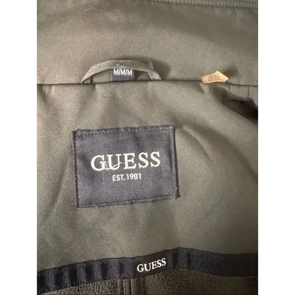 GUESS Women’s Black Hooded Zip-Up Jacket Coat Size M - Image 9