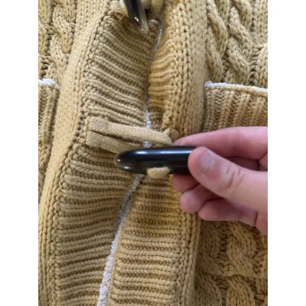 Cabelas Women's Knit Button Cardigan‎ Sweater Jacket Heavy Size S Sherpa Hood - Image 8