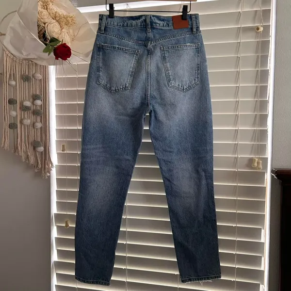 Anine Bing Sonya Jeans Light Wash Straight Leg Size 28 | Minimalist - Image 3