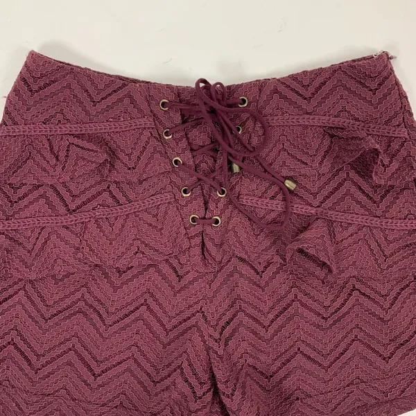 Anthropologie Moon River Shorts Small Maroon Lined Summer Festival Casual - Image 6