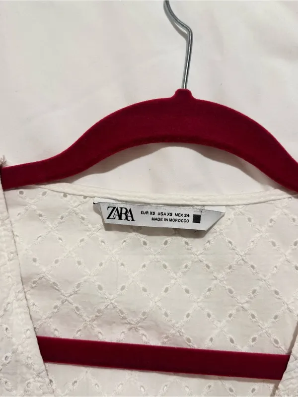 White Eyelet Zara Mini Dress - Image 4