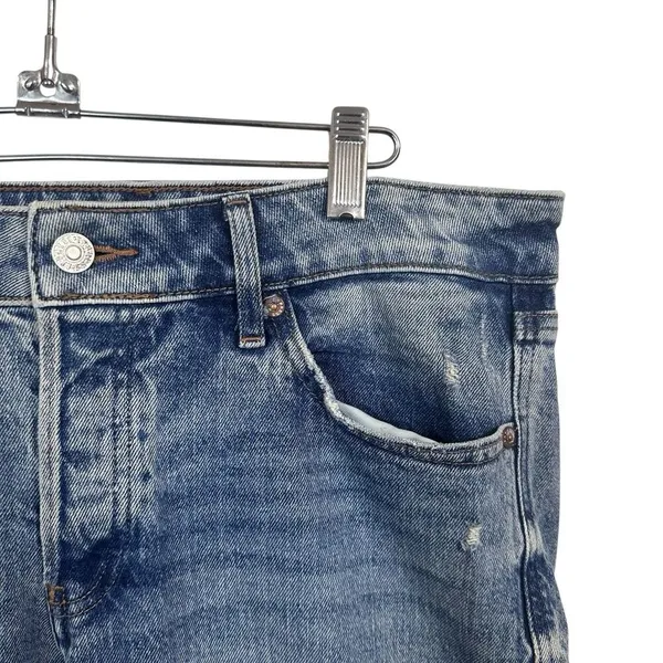 Express Womens Sz 6 Regular Relaxed Straight Low Rise Distressed Wide Leg Jeans - Image 4