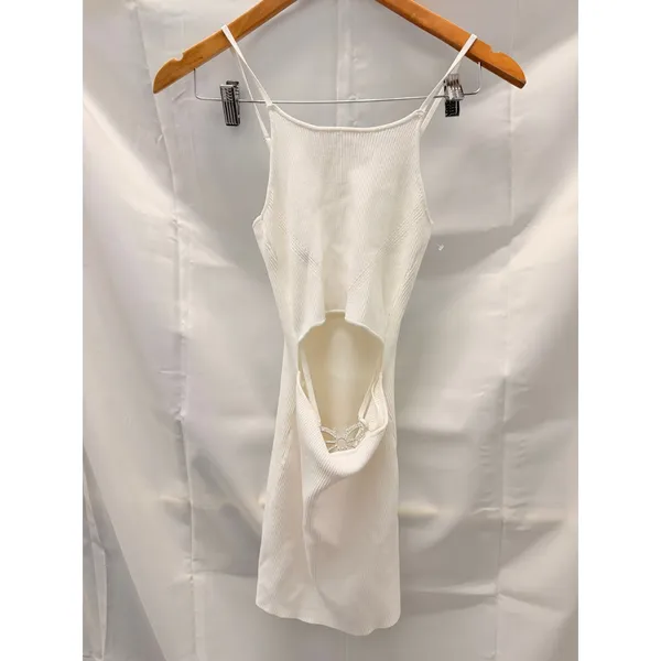 Bershka Butteryfly Cut Out Shift‎ Dress White XS Concert Fairy Feminine Romantic - Image 4