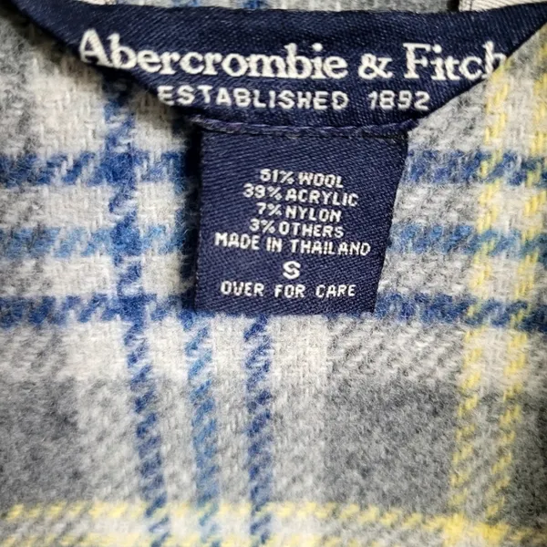 Abercrombie & Fitch Wool Blend Coat Gray Flannel Lining Women's Size Small - Image 4