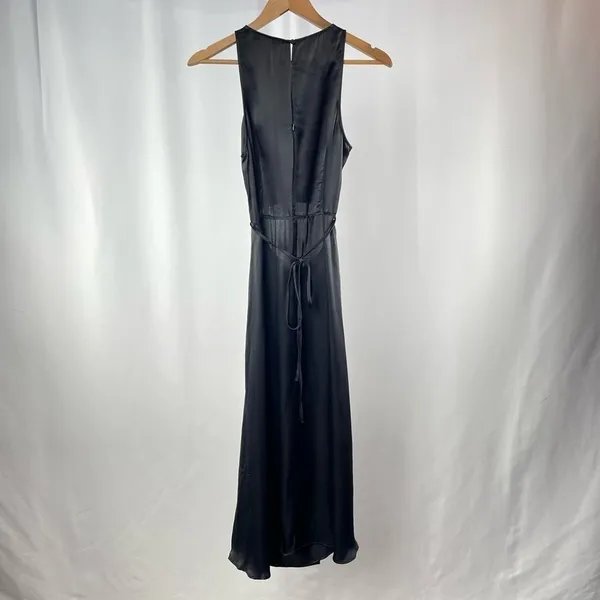 Zara‎ Satin Cut Out Sleeveless Midi Dress in Black Size Small - Image 8