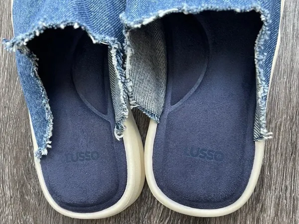 Lusso Cloud Blue Denim Pelli Slip-on Waffle-Knit Mules Shoes Size 9 NWOT - Image 8