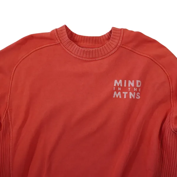 Aerie Mind In The Mtns Crewneck Sweatshirt Coral Orange Ribbed Pullover Womens M - Image 2