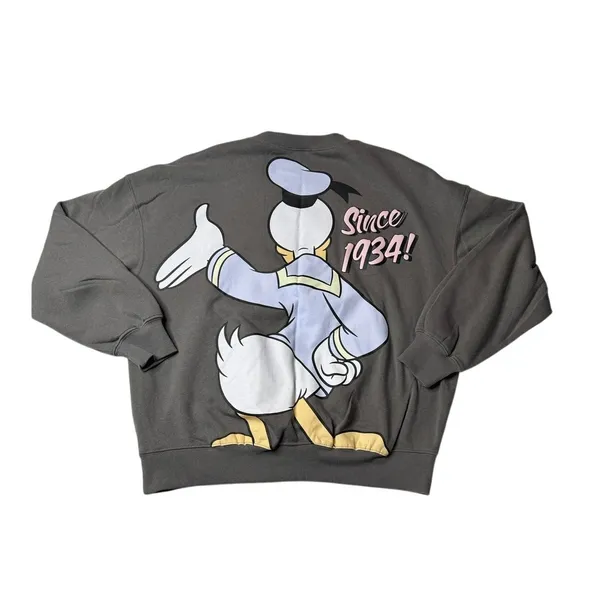 Disney Donald Duck 90th Anniversary Gray Sweater Size M Double Sided - Image 2