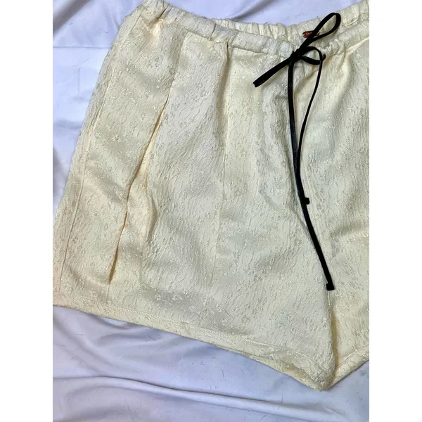 Free People Pearl Satin Shorts Drawstring Waist Tofu L - Image 11