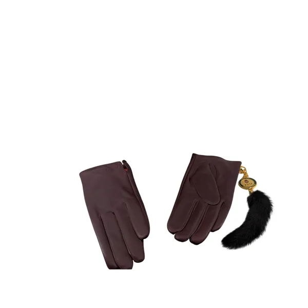 Jindo Fashion Burgundy Leather Gloves Size 44 Made in Korea - Image 6