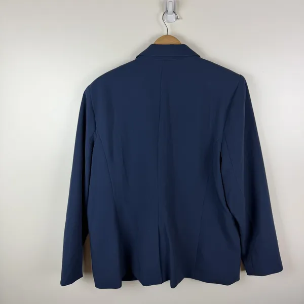 NWT Nine West Blue Double Breasted Blazer Size XXL Notched Lapel Jacket Office - Image 3