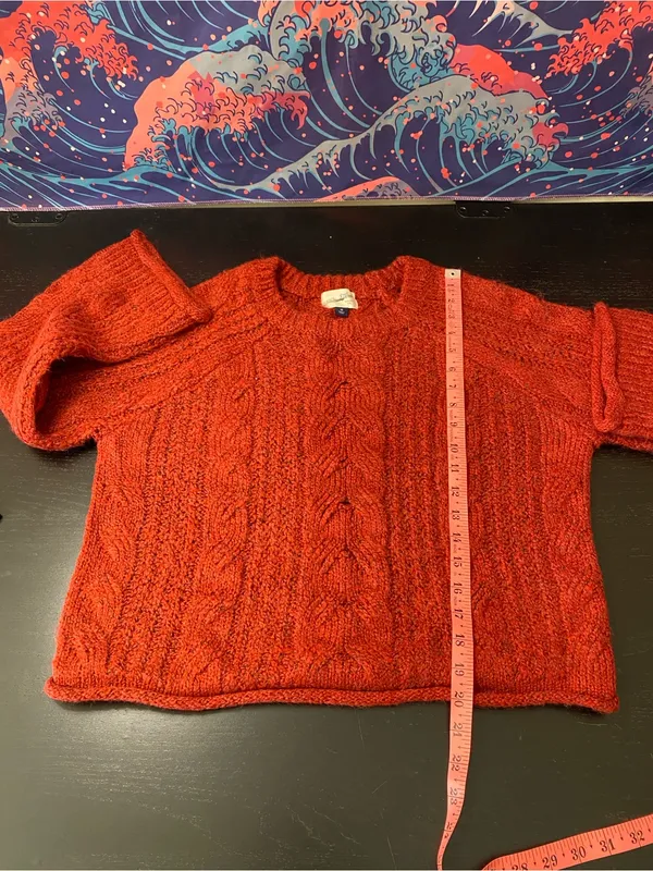 Universal Threads Chunky Cable Crewneck Sweater - Red - Image 4