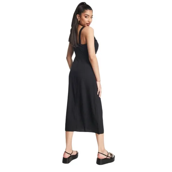 Abercrombie‎ & fitch Cinched Neck Slip Midi Dress black sz S - Image 2