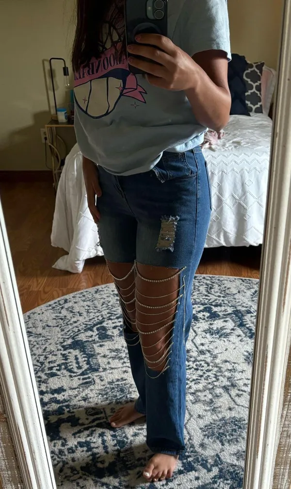 Rhinestone Jeans Blue - Image 2