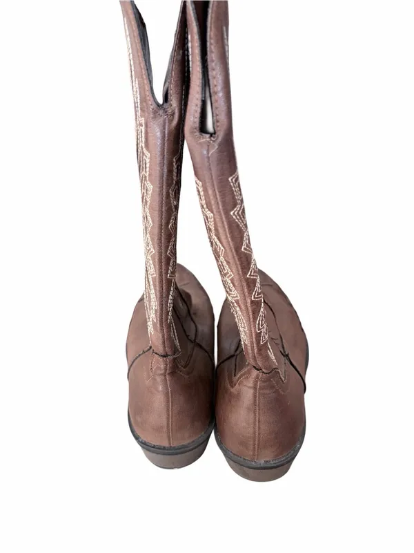 Coconuts by Matisse Bandera Faux Leather Brown Cowboy Western Boots size 8.5 - Image 3
