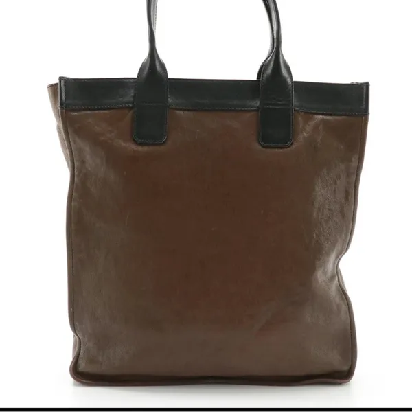 Chloé FRONT POCKET TOTE BAG IN BROWN & BLACK LEATHER W/DETACHABLE POUCH - Image 2