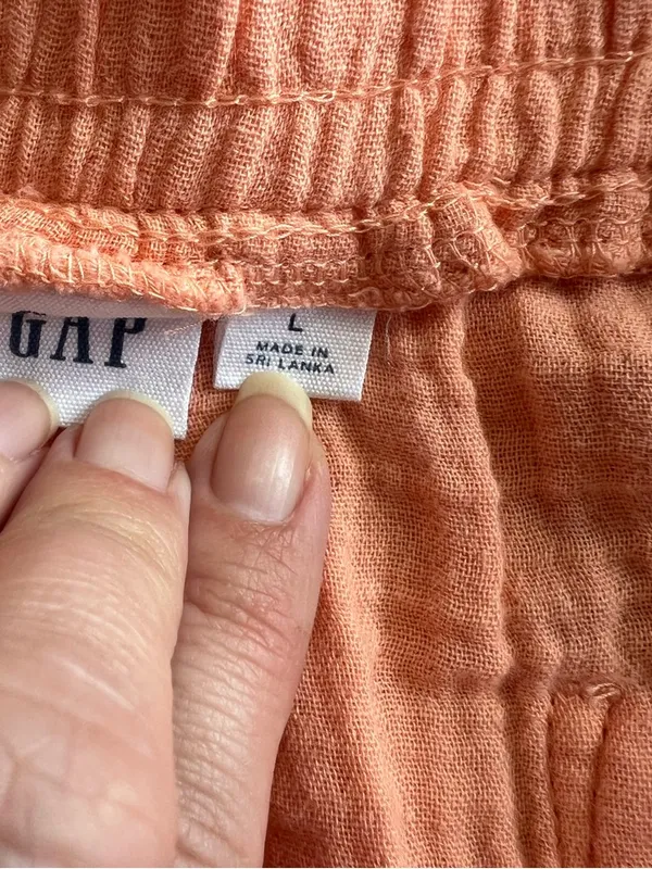 GAP Peach Gauze Shorts Women’s Large Elastic Waist Cotton Summer - Image 5