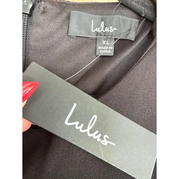 NWT Lulus Poised Preparation Black Asymmetrical Column Maxi Dress Party Size XL - Image 6