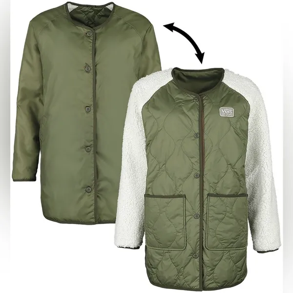 Vans Peake Quilted‎ Liner Coat reversible Jacket Womens medium - Image 2