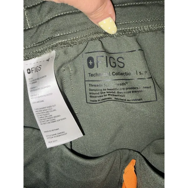 FIGS Zamora Jogger Scrub Pants Dark Olive Green Drawstring Women S/P - Image 3