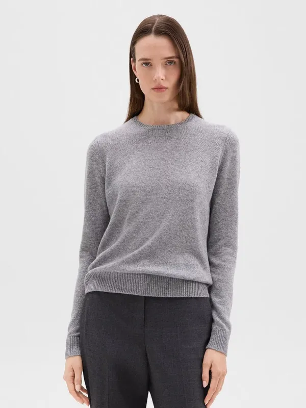 Theory Crewneck Sweater in Feather Cashmere - Image 3