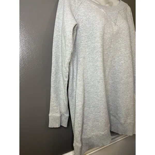 Aerie Sweatshirt Womens XL Gray Boat Neck Longline Fleece Pullover Tunic Lounge - Image 3