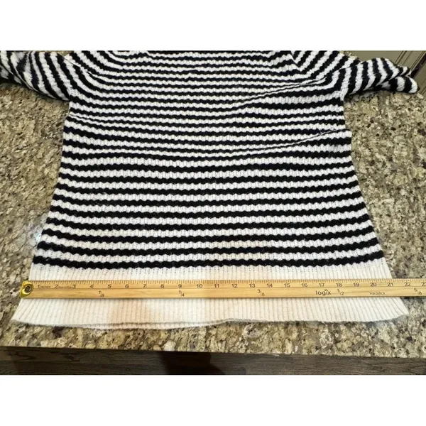 Banana Republic Black & White Filpucci Wool Alapaca Sweater Size Large Striped - Image 8