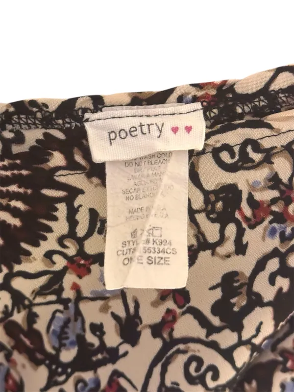 poetry ❤️❤️ Cream & Brown Multi Floral Sleeveless Boho Harem Jumpsuit Sz OS - Image 4