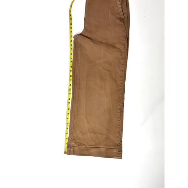 Everlane High Waist Cropped Wide Leg Regular Pants Camel 14 - Image 6