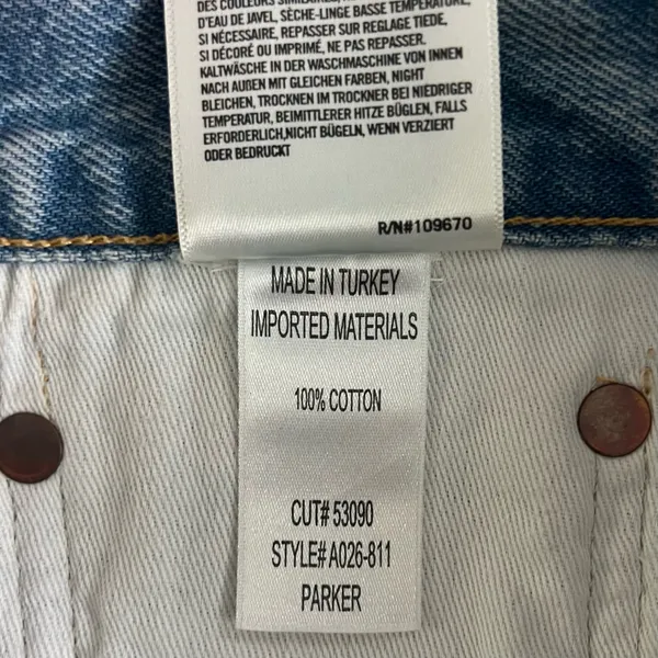 Agolde Parker Vintage Cut Off Light Wash Denim Jean Shorts - Image 6