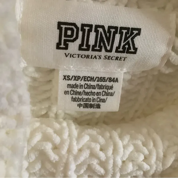 Vtg Victoria’s Secret chrib sweater pullover white rose gold logo mock neck Sz X - Image 5