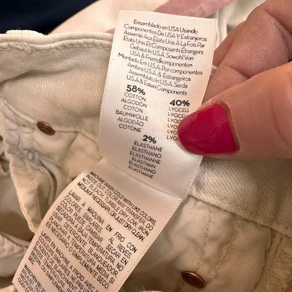 Mother Denim The Looker Ankle Fray So Far Gone White & Pink Jeans Size 25 - Image 11