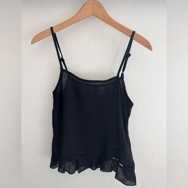 H&M Divided Black Ruffle Hem Tank Top Size‎ 4 - Image 2