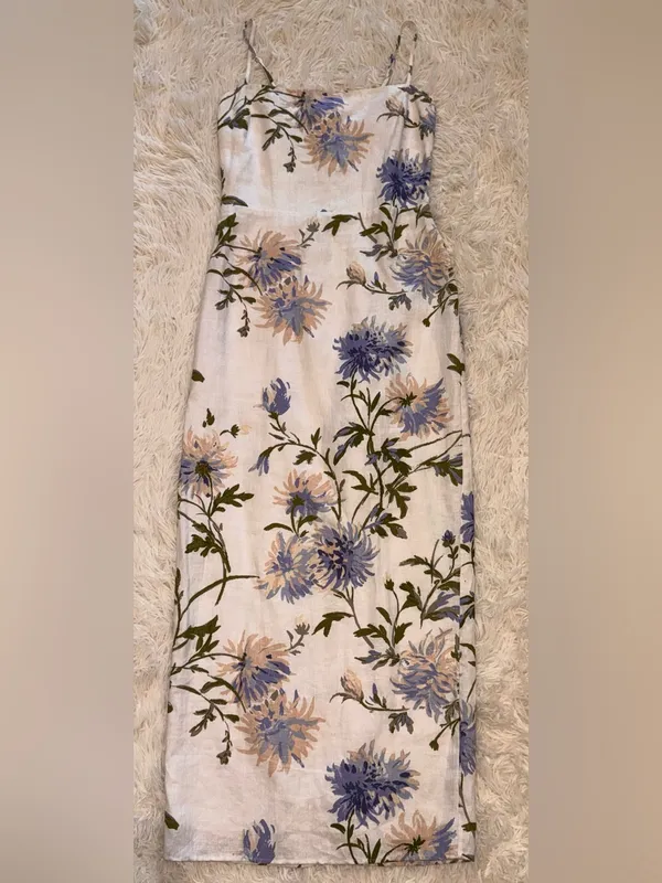 New Reformation Reformation Frankie Linen Maxi Dress sz 4 - Image 5
