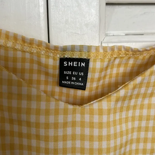 Yellow Peplum Puff Sleeve Blouse - Image 2