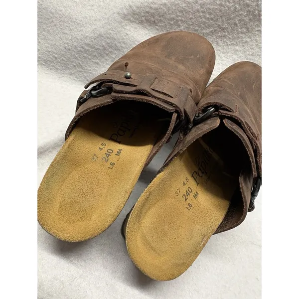 PAPILLIO Dana Wedge Clogs Sandals Oiled Brown Leather WOMENS 6.5 37 BIRKENSTOCK - Image 4