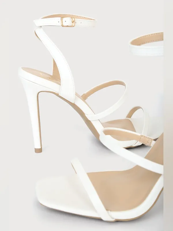 Lulus Leticiya White Ankle-Strap High Heel Sandals - Image 4