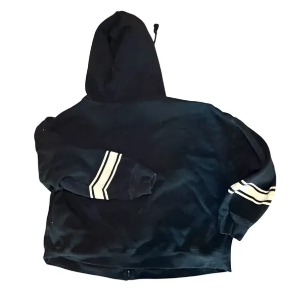 Victoria's Secret PINK Ivy Fleece Campus Full Zip Hoodie‎ Black XL Oversized Y2K - Image 7