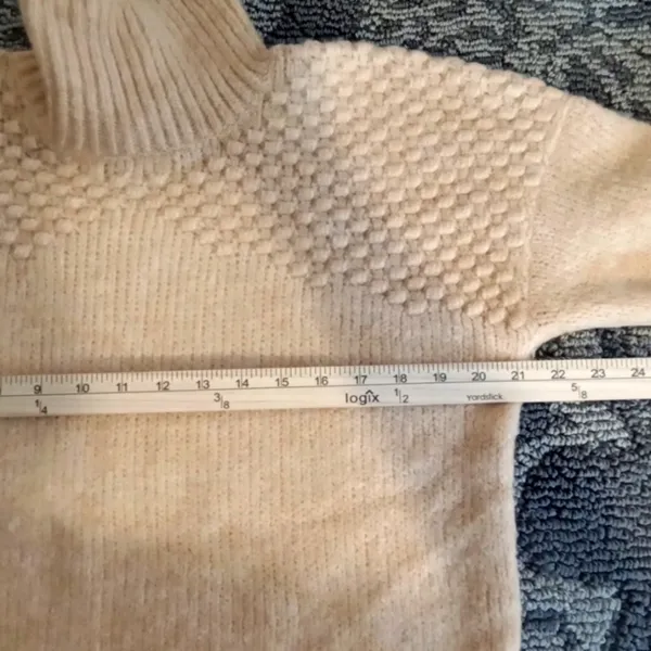 Free People Bradly Cropped Sweater Mockneck Textured Knit Pullover Small - Image 9