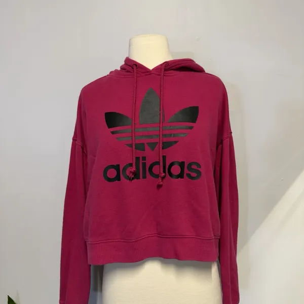 Adidas Women's Essentials Fleece‎ Hoodie Pink/ black Small - Image 2